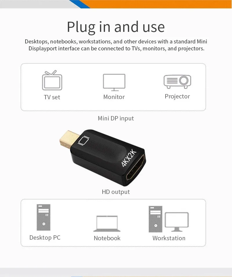 4K аудио и видео конверсионная линия MINIDP к HDMI Ultra Clear 30HZ головка интерфейс для
