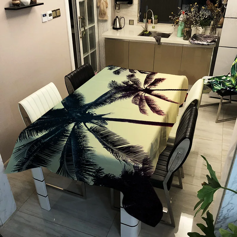 

Flower series pattern printing washable tablecloth