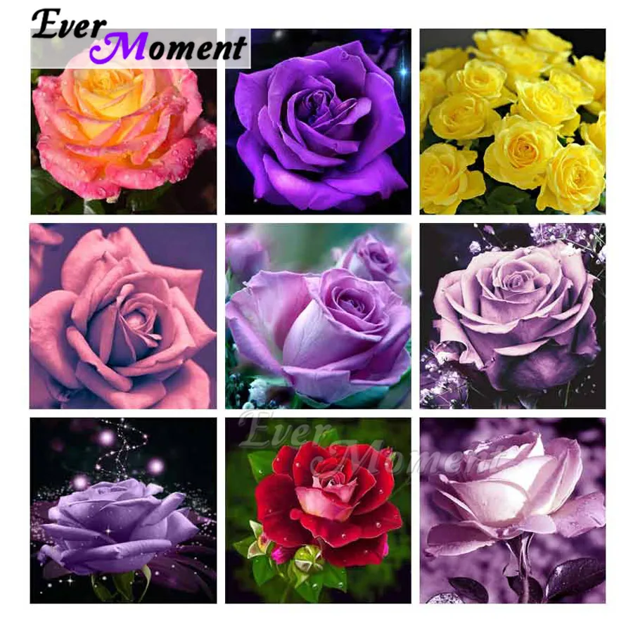 Ever Moment Алмазная картина цветной Цветок Цветение 5D DIY Настенный декор полностью