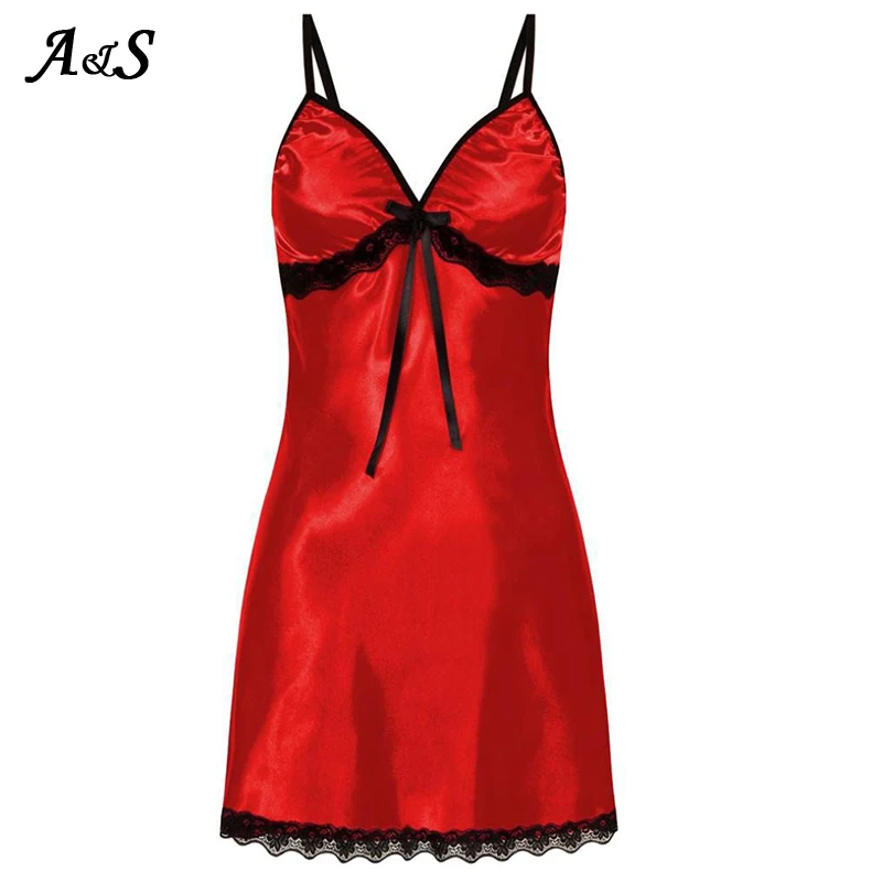 

Women Nightgowns Sexy Nightwear Lace Lingerie Silk Dress Wedding Night Sleeping Dresses Home Clothes