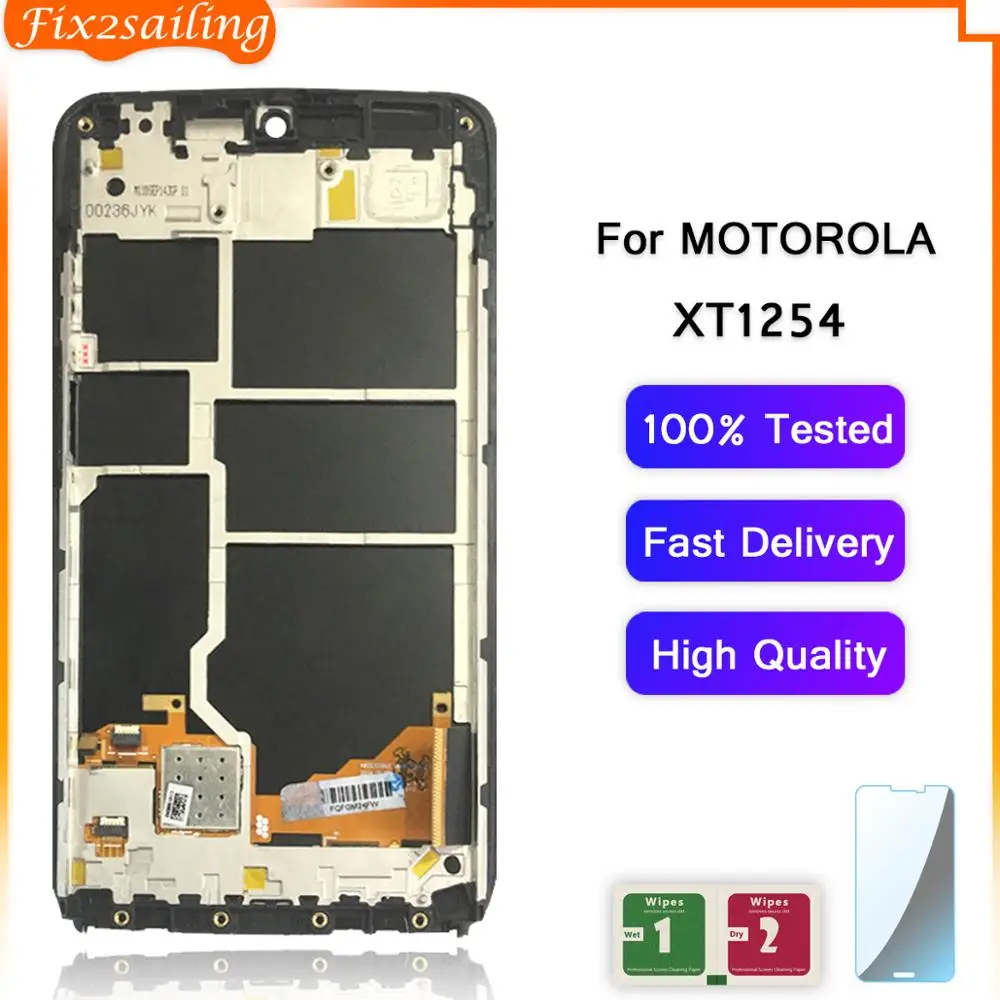 Для Moto Droid Turbo XT1254 XT1225 Новый ЖК сенсорный экран + рамка дигитайзер стекло в сборе с