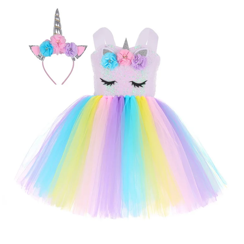 Детский костюм единорога для девочек комплект косплея на Рождество день
