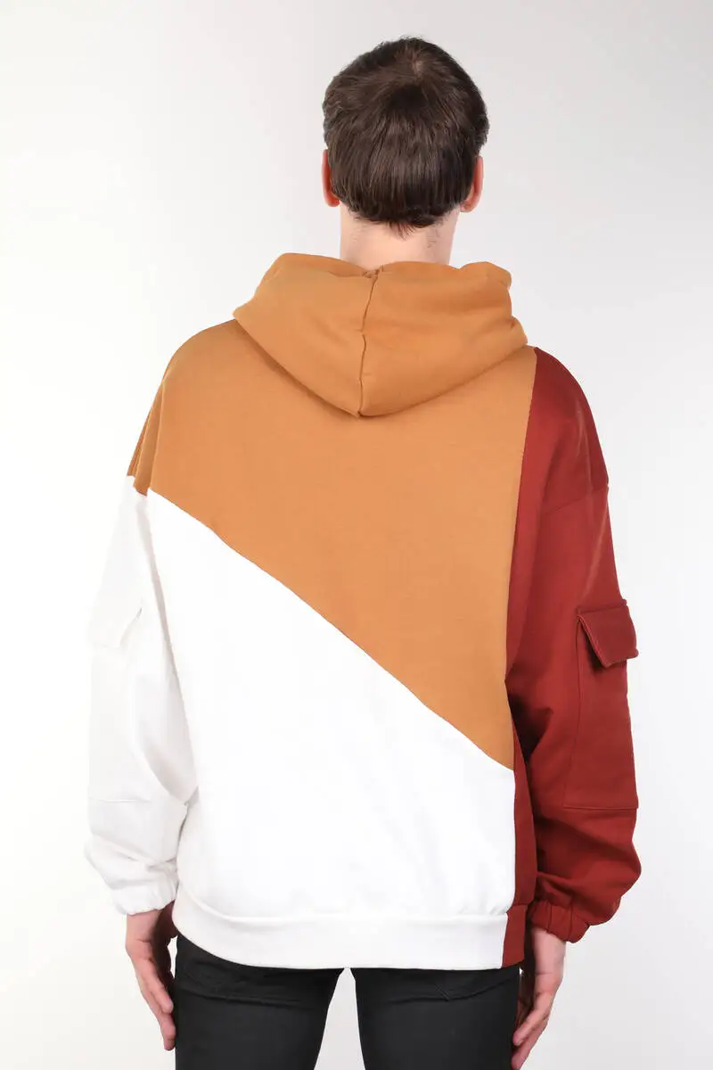 

Mens Brown Piece Hooded Oversize Sweatshirt