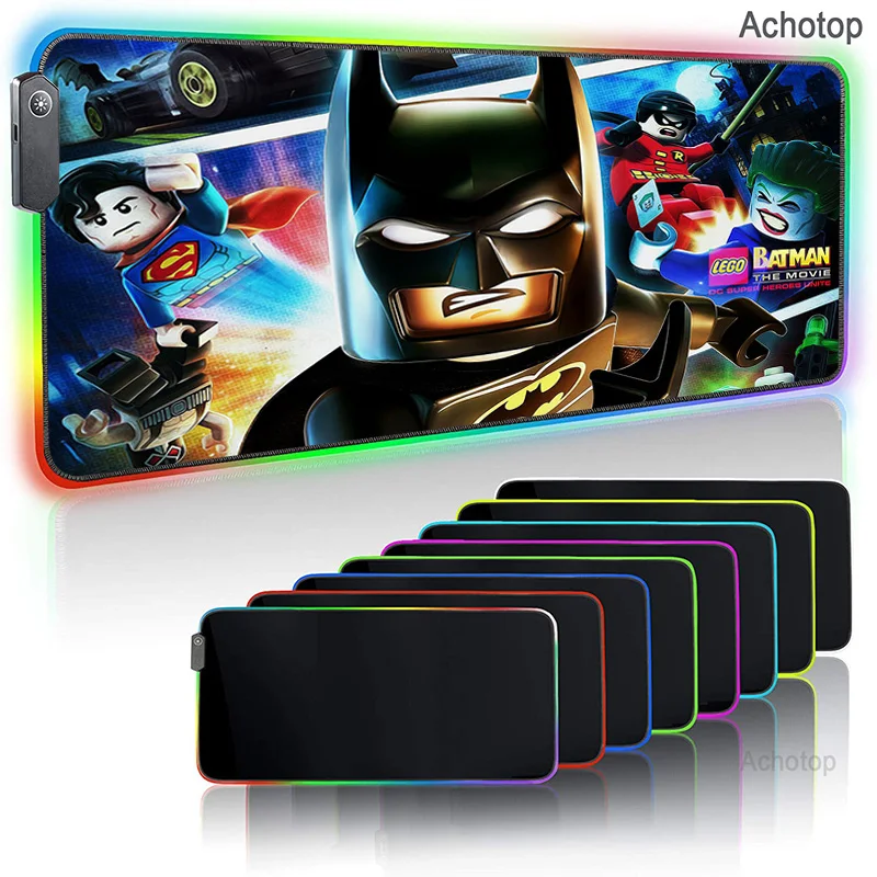 

Anime Movie Gaming Mouse Pad Computer Mousepad RGB Large Mat Gamer XXL Mouse Carpet Big Mause Pad PC Desk Play Mat with Backlit