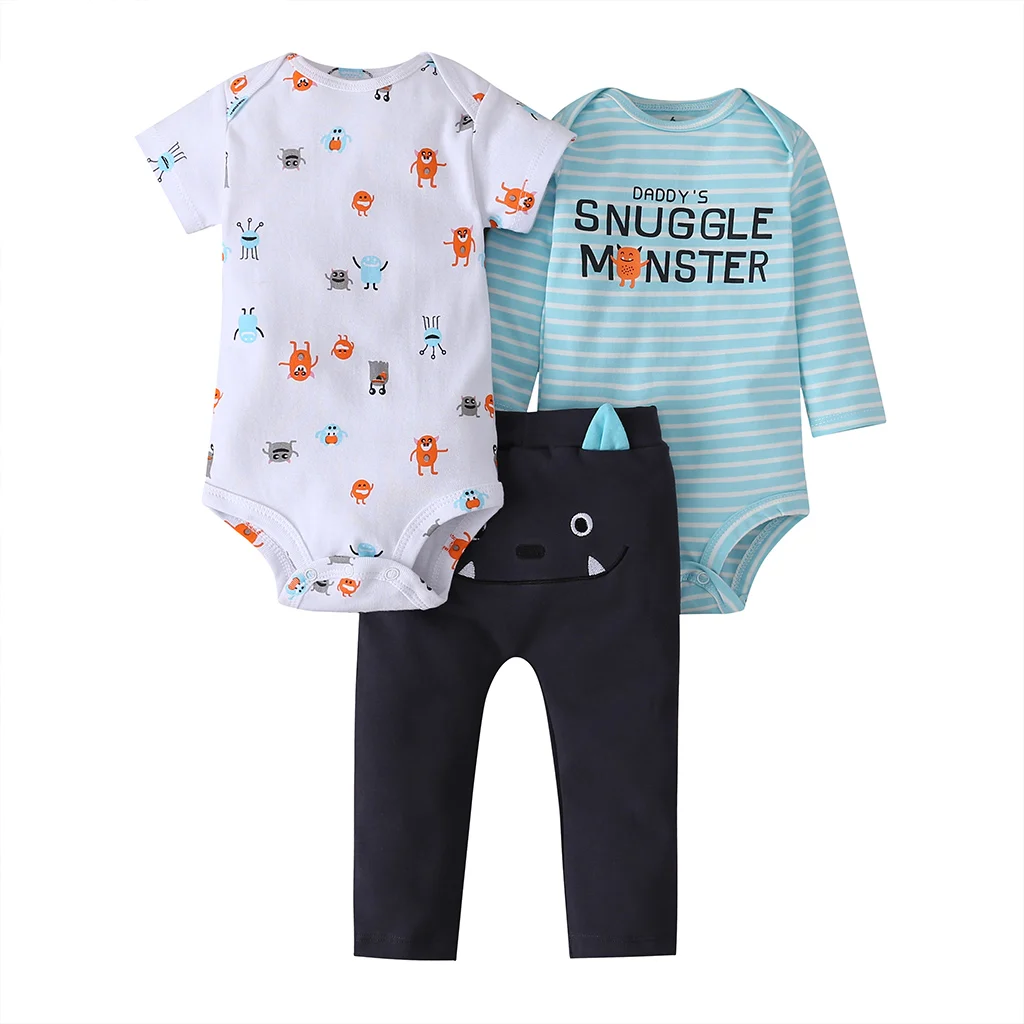 Комплект одежды для маленьких мальчиков одежда новорожденных девочек хлопковый