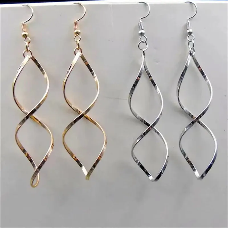 

European and American fashion temperament explosion earrings twist 8-character metal creative earrings female c0306
