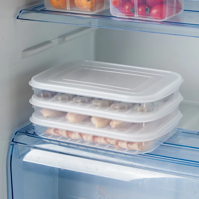 

Refrigerator Food Storage Box Kitchen Accessories Organizer Fresh Box Dumplings Vegetable Egg Holder Stackable Preservation Box