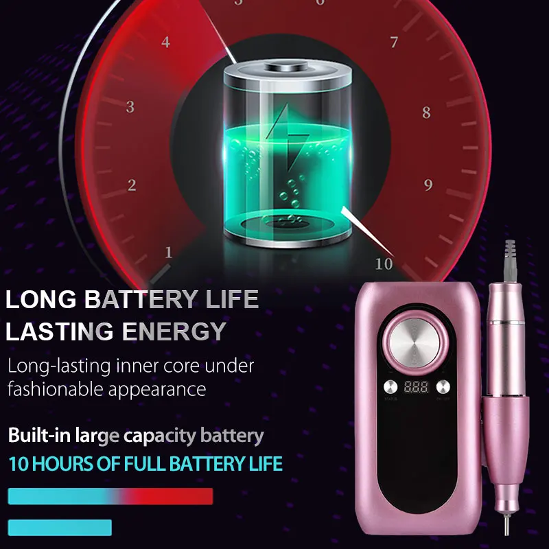 Сверло для ногтей 30000 об / мин Pro Маникюрный аппарат Аппарат маникюра Педикюрный