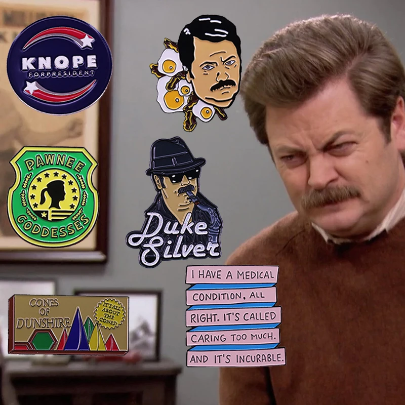 Заколка для отдыха в парке Лесли Кноп президентская кампания Рон Swanson Duke джаз