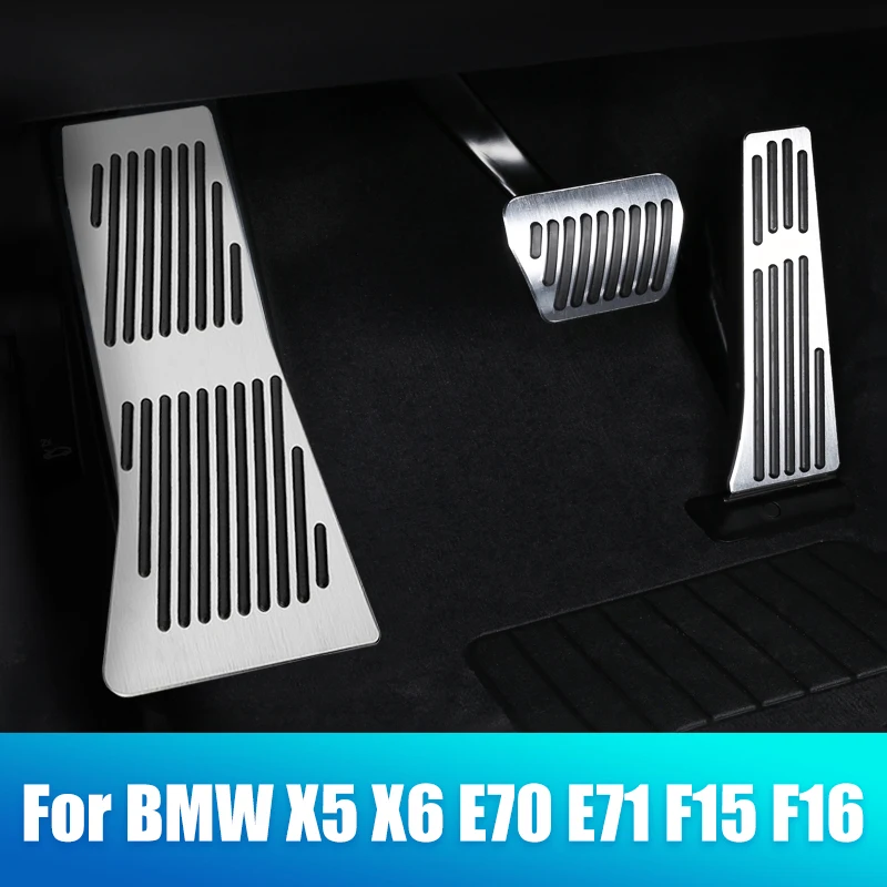 

Aluminum Car Foot Pedal Pad Fuel Accelerator Brake Pedal Rest Pedal Cover For BMW X5 X6 E70 E71 E72 F15 F16 F85 F86 Accessories