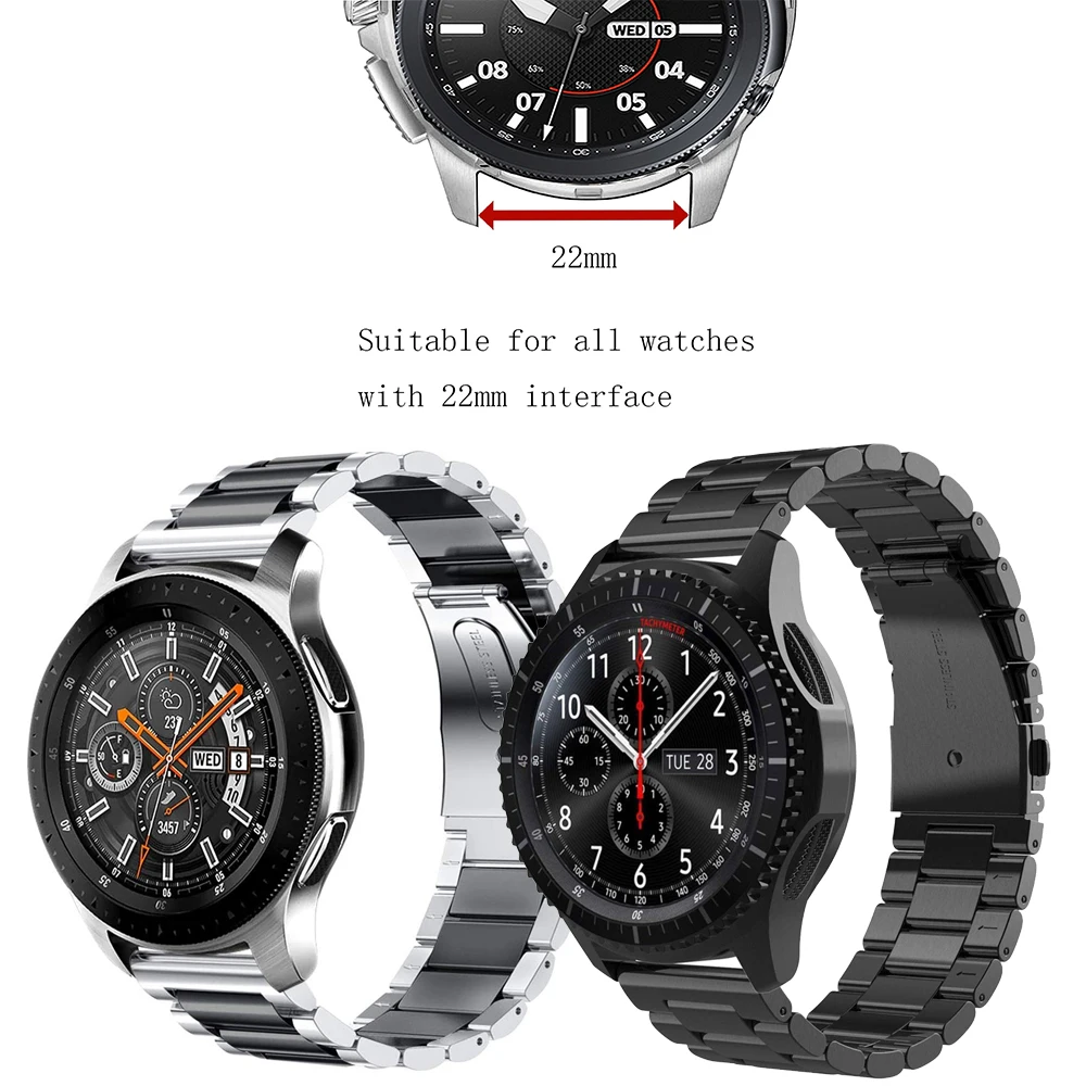 

For 22mm metal strap Gear S3 Band strap Stainless Steel Watch Band strap metal Strap Samsung S3 Galaxy Watch 46mm Watchstrap