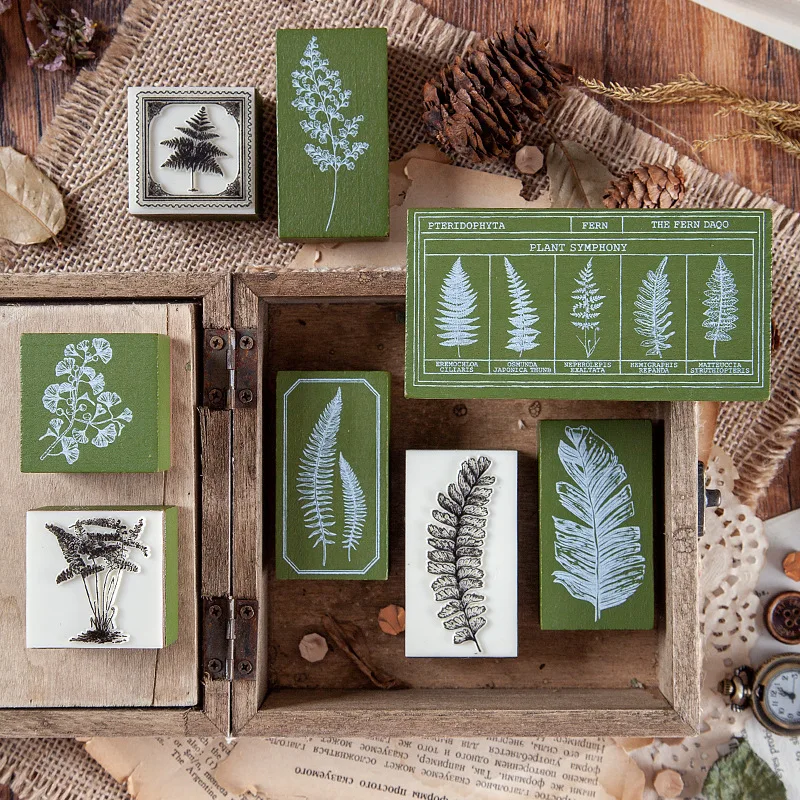 

Retro plant stamp DIY craft wooden rubber Leaves stamps for scrapbooking stationery scrapbooking seal