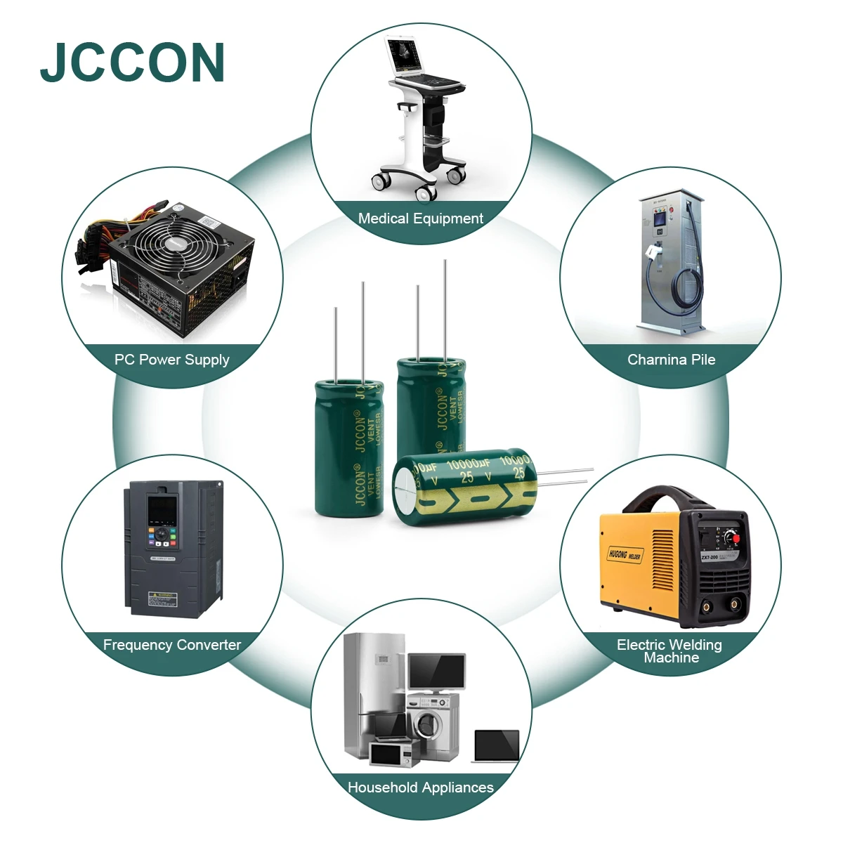 50-100Pcs JCCON Aluminum Electrolytic Capacitor High Frequency Low ESR 25V 47UF 100UF 220UF 330UF 470UF 680UF 1000UF 2200UF