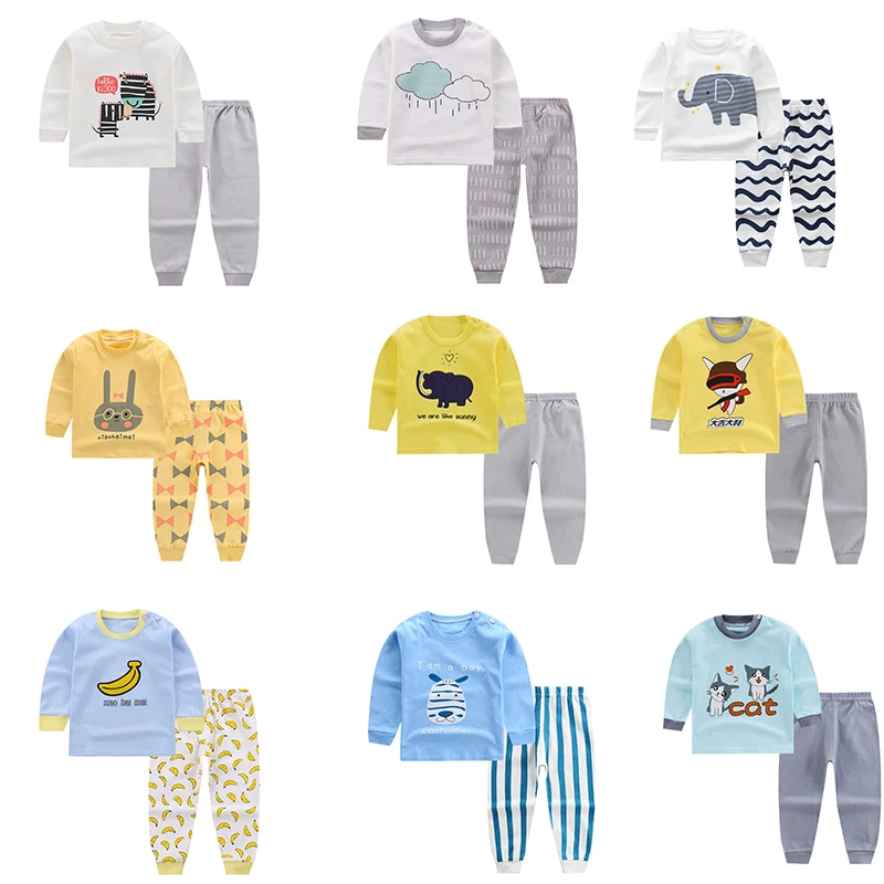Коллекция 2019 года детские пижамы на осень и зиму с длинными рукавами рисунком для