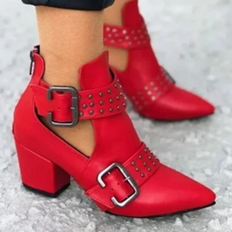 

Женские ботинки с коротким вырезом, на блочном каблуке, большие размеры до 43