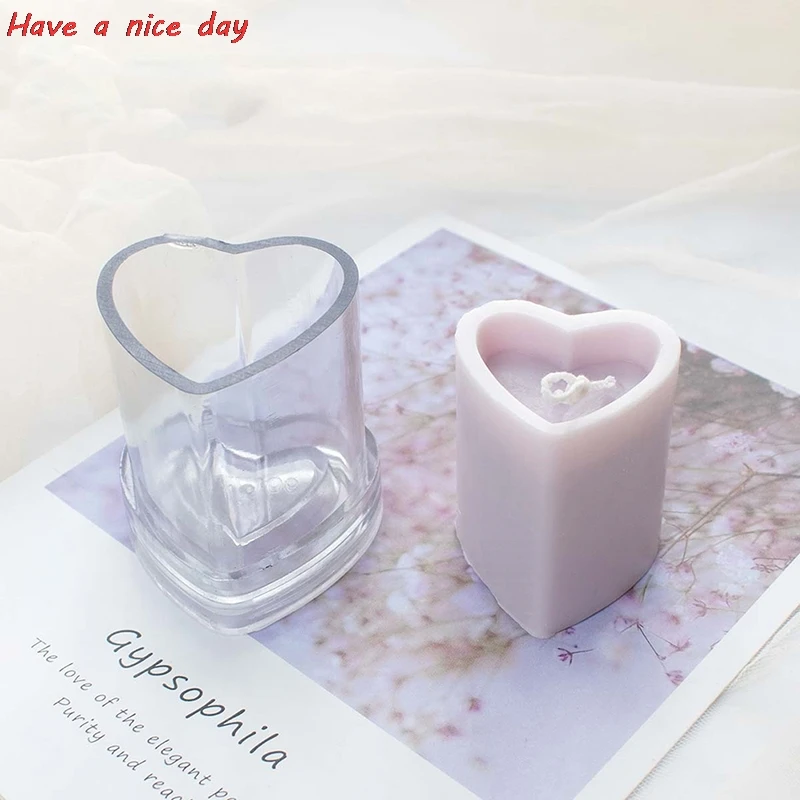 

В форме сердца формы свечи DIY ручной работы пресс-формы для свечей гипсовые поделки формы для мыла