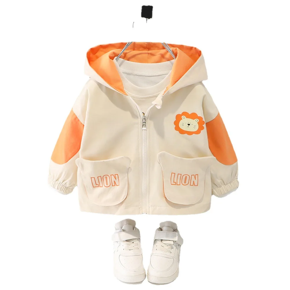 Детская одежда ветровка с капюшоном куртки мультяшный кардиган на молнии