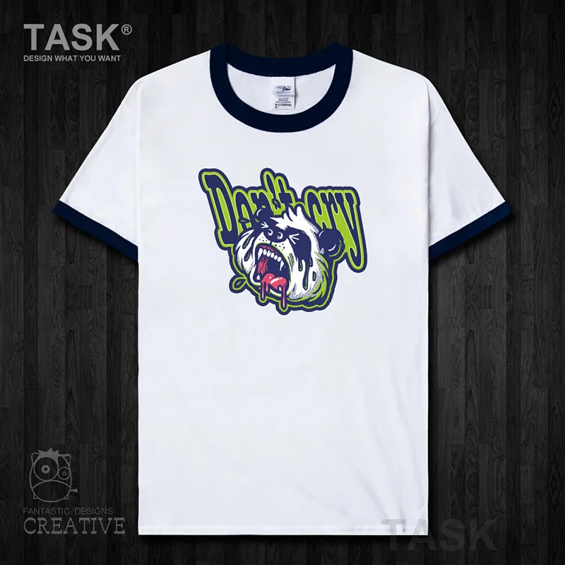 

Cartoon panda lovely funny print Men t-shirt Harajuku casual Short sleeve clothes Comfort Slim cotton Streetwear tops 17 0003