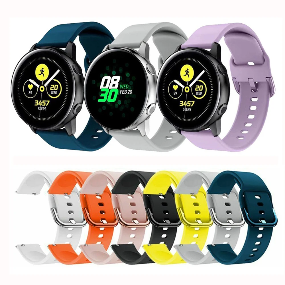 Ремешок силиконовый для Samsung Galaxy Watch Active 2 42 мм сменный Браслет Huami Amazfit Bip 20