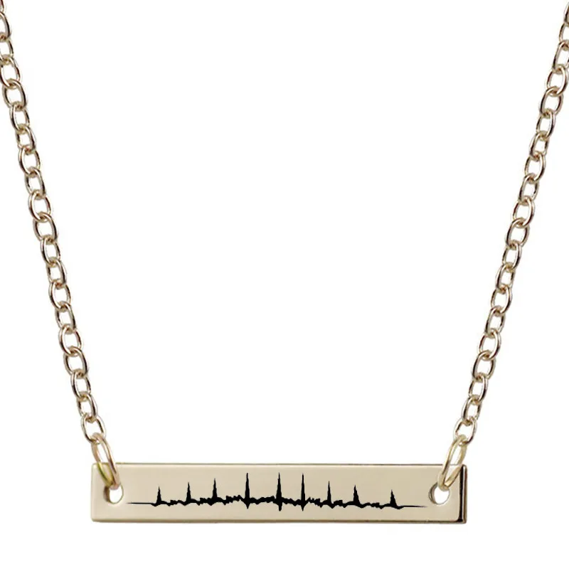 Персонализированное выгравированное название ожерелье на заказ Золотое