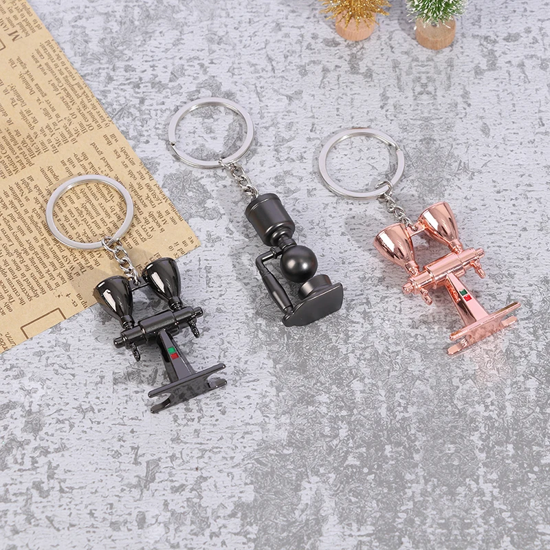 2021 Key Ring Best Gift Keychain New Coffee Tools Key Chain Simulation Coffee Machine Coffee Pot Christmas Gift