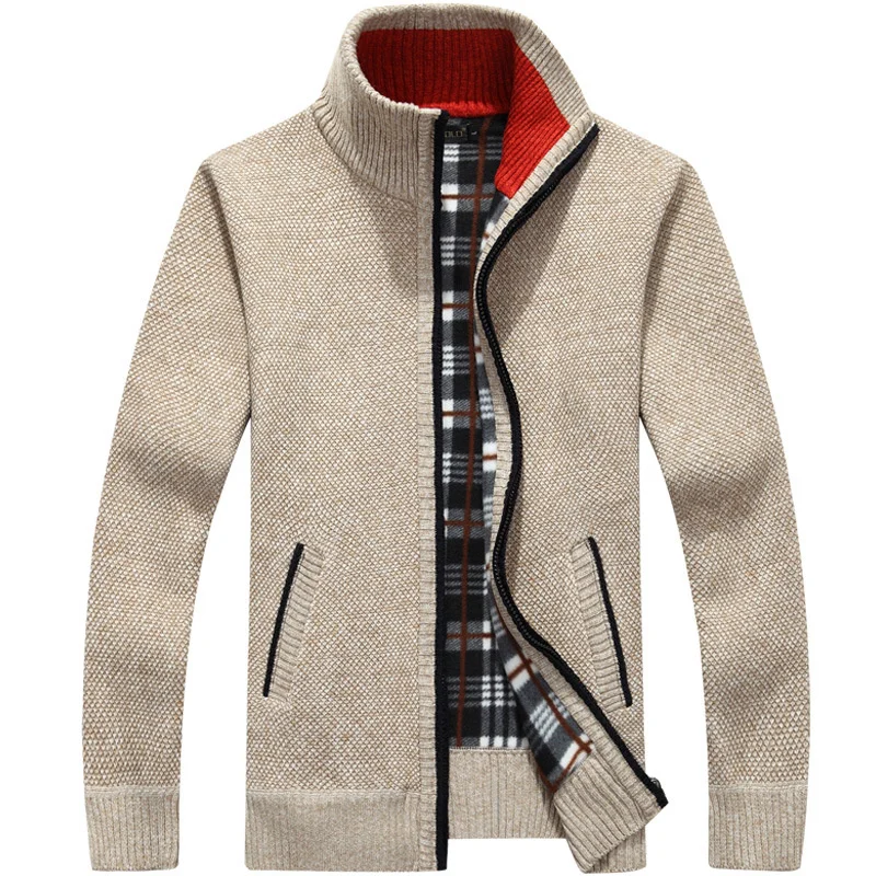 

Осень-зима 2022, мужской свитер, пальто, свитер из искусственного меха и шерсти, куртки, мужское вязаное плотное пальто на молнии, теплая Повсе...