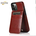 Вертикальный флип-чехол KISSCASE для iPhone 11, 6, 6S Plus, X, XR, XS Max, ретро, кожаный чехол-бумажник для iPhone 7, 8 Plus