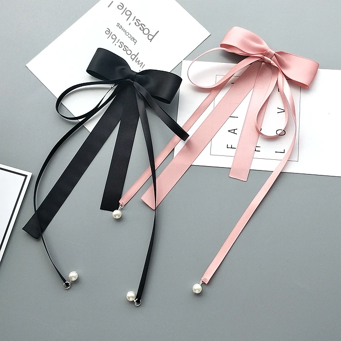 

Forest double-layer bow streamer tassel hairpin small fragrance temperament ribbon top clip hairpin hair accessories