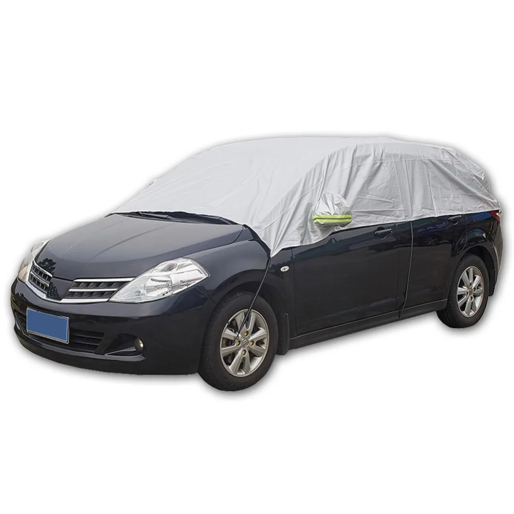 

Half Car Cover Sun UV Snow Dust Rain Resistant Durable Covers 3.2Mx1.75M Automobile Accessories For Car Care