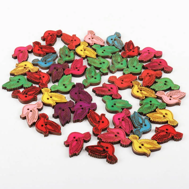 30 шт. деревянные декоративные птицы 15 х26 мм|Пуговицы| |