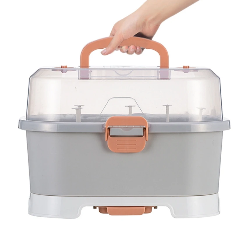 

Baby Feeding Bottle Drying Rack Cupboards Container Newborn Baby Nursing Bottle Storage Box Dustproof Tableware