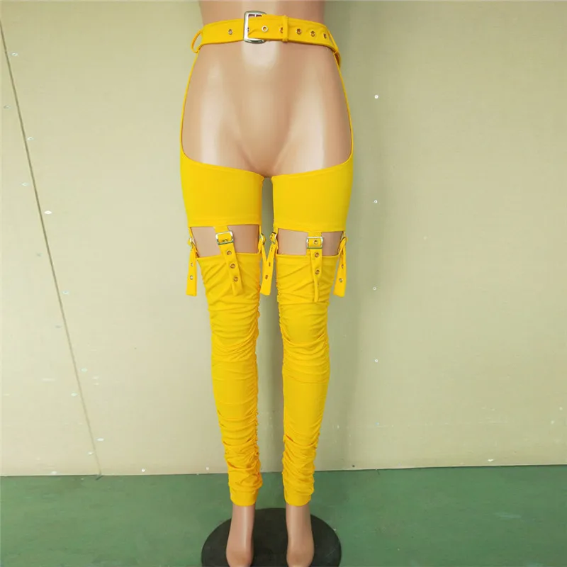 Женские Плиссированные Брюки-карандаш с высокой талией вырезами в готическом