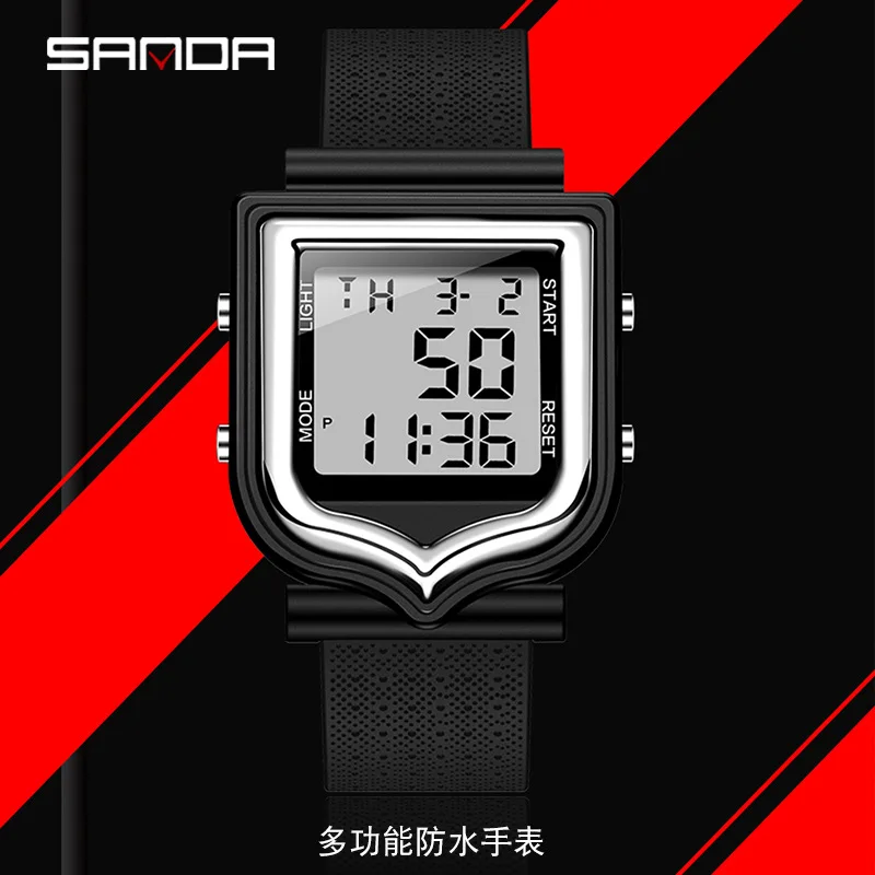 Спортивные часы 2020 водонепроницаемые 5 бар Мужские квадратные электронные