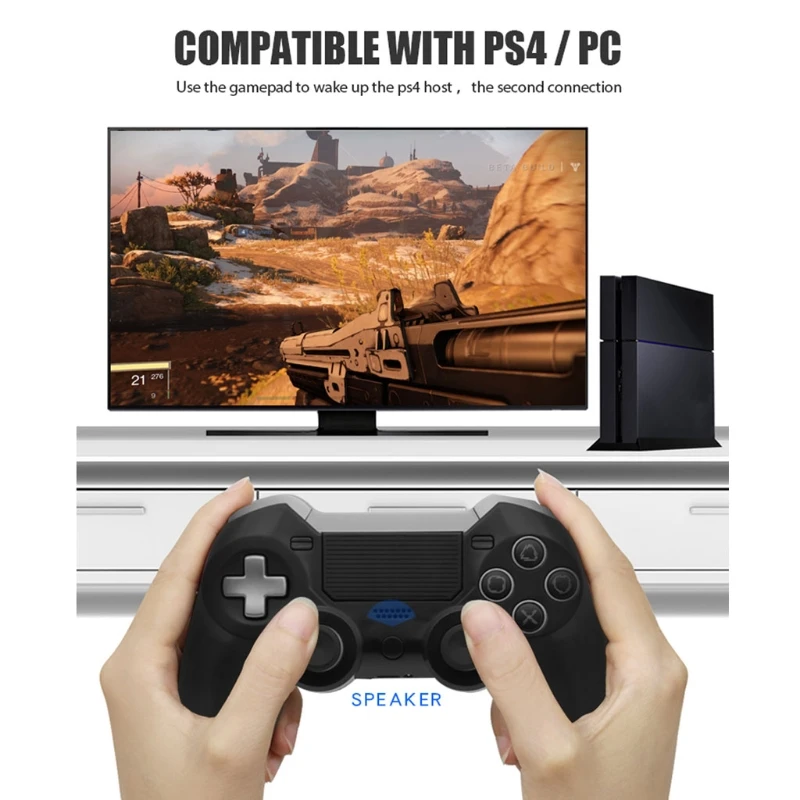 

Bluetooth Wireless For PS4 Gamepad Dual Vibration Elite Game Console Controller Joystick for PC Video Gaming Console F62C