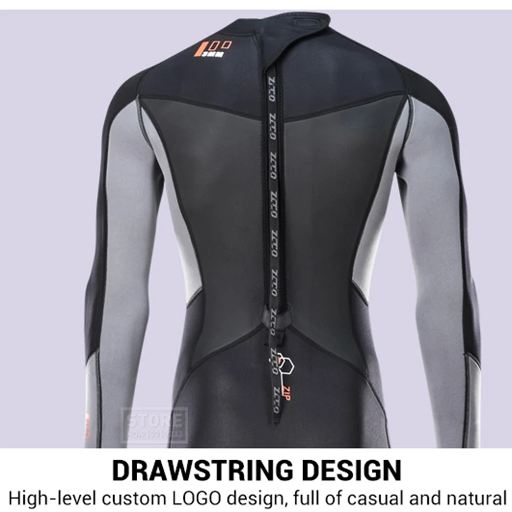 Костюм для дайвинга 3 мм неопреновый Мужской гидрокостюм подводного плавания