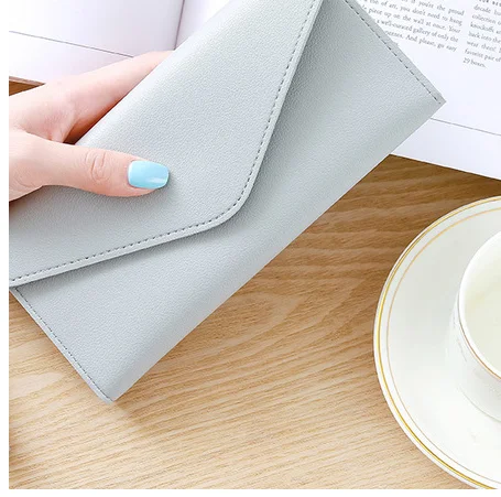 Модные женские кошельки простые на молнии черный белый серый красный удлиненный