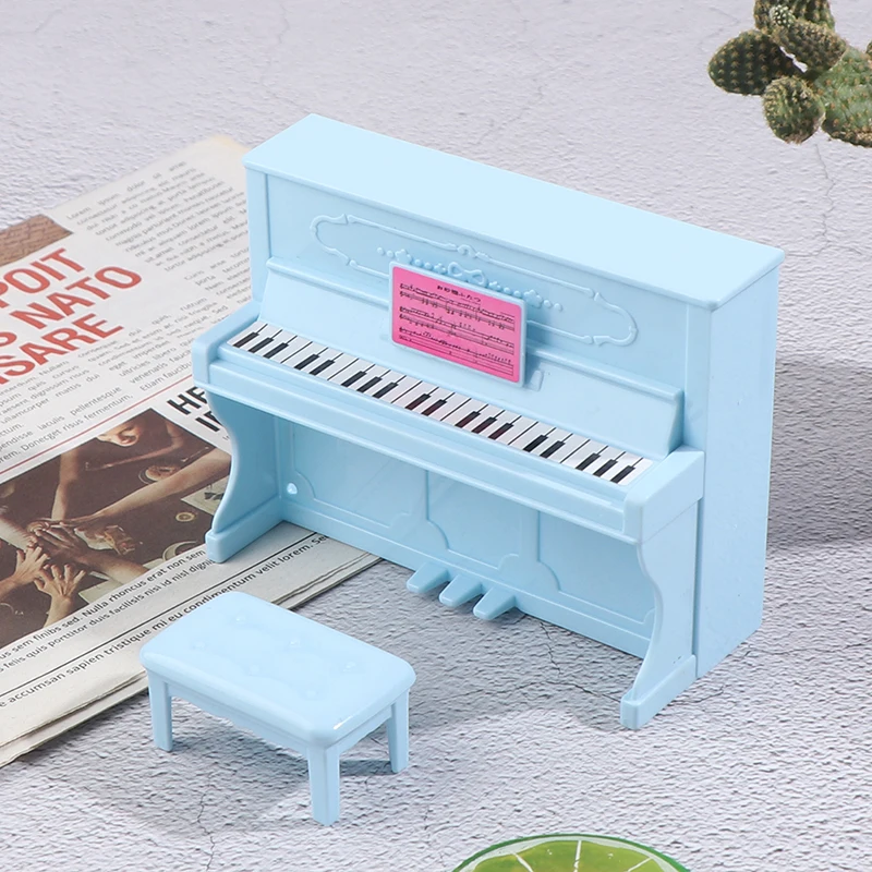 1 комплект 1:12 кукольный домик миниатюра Grand пианино со стулом музыкальный