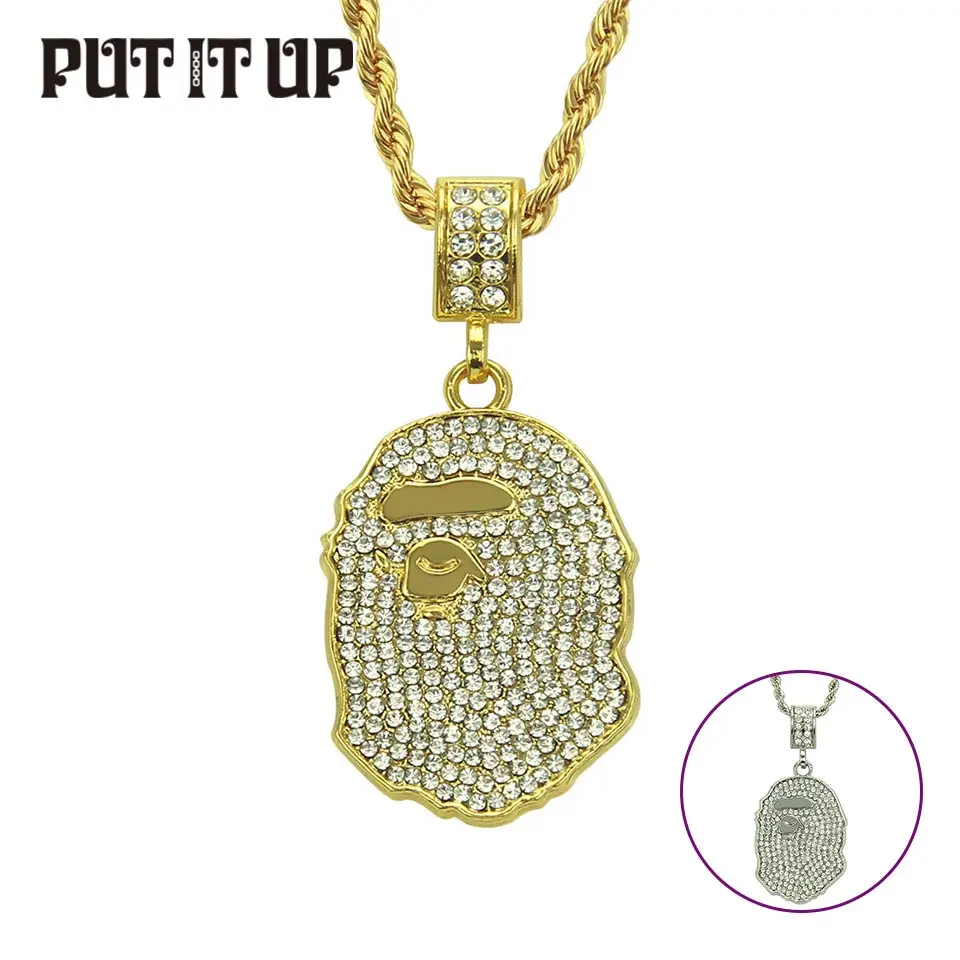 Цепочка из титановой нержавеющей стали с цирконом стильная цепь в стиле хип-хоп