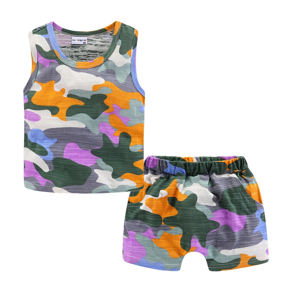 Mudkingdom/комплекты костюмы для мальчиков ясельного возраста без рукавов с майкой