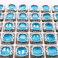 wholesale crafts beads fat square crystal glass jewelry charms garment beads craft beads needlework for jewelry making