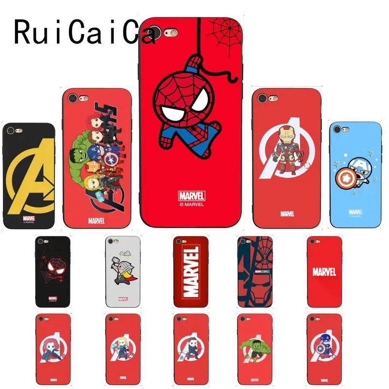 Ruicaica Marvel Avengers Widow Hulk Железный человек паук фильм чехол для iPhone X XS MAX 6 6s 7 7plus 8 8Plus 5 5S