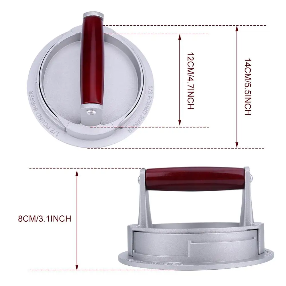 Rotate Hamburger Press Non-stick Coating Round Shape Aluminium Burger Patty 14CM Diameter Maker | Бытовая техника