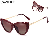 swanwick magnetic clip on polarized sunglasses for women cat eye frame optical spectacle frames driving outdoor tourism summer