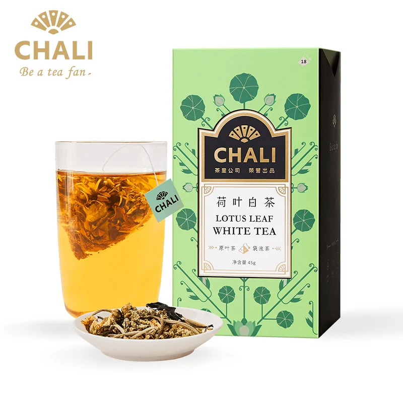 

Free shipping Chali Tea Dried Lotus Leaf White Tea Combination Scented Tea Bag Tea Bag Tea 18 Packs Non-Wax Gourd Lotus Leaf 45g