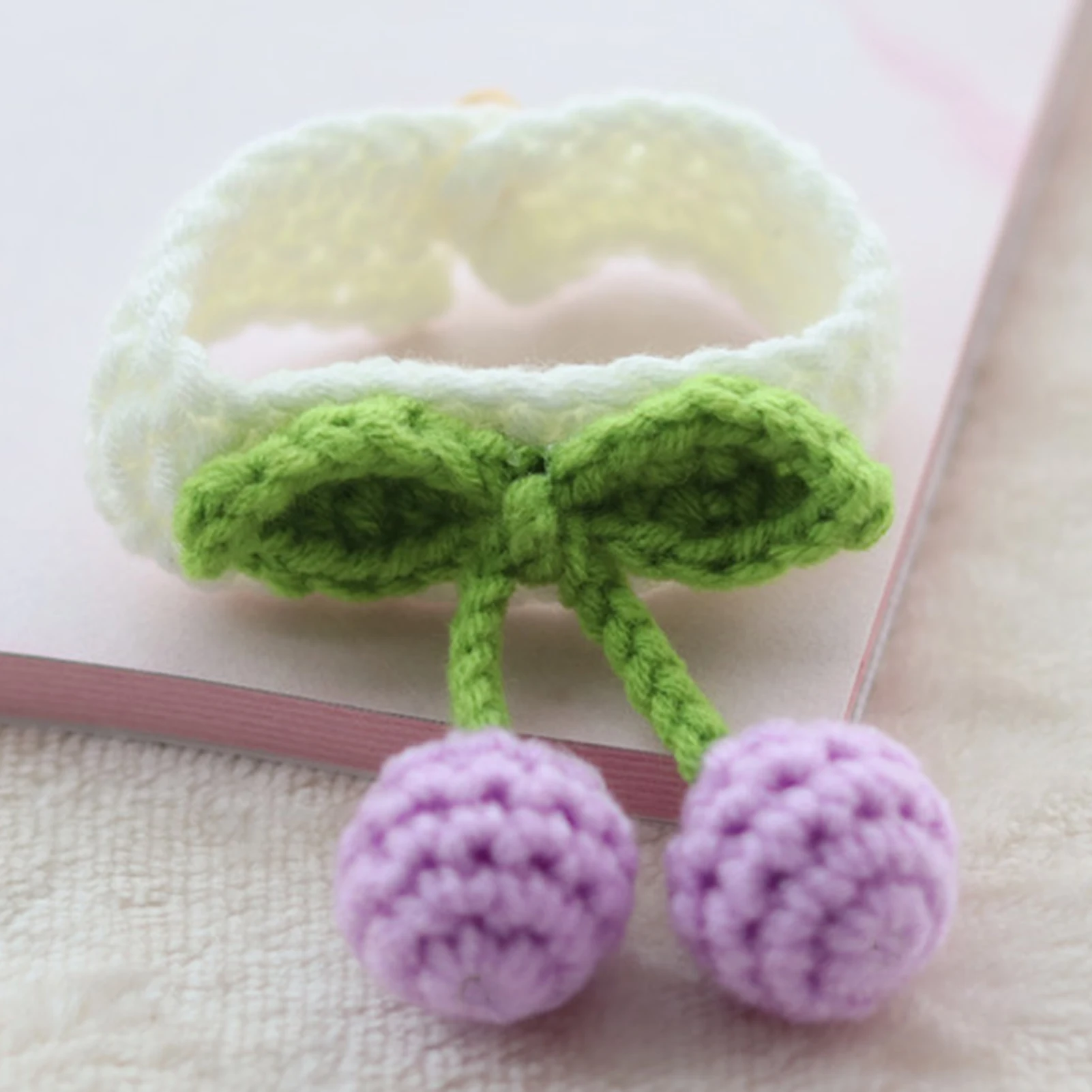 Кошачий ошейник горловое кольцо шарф ручной вязки вишня исправленными для кота