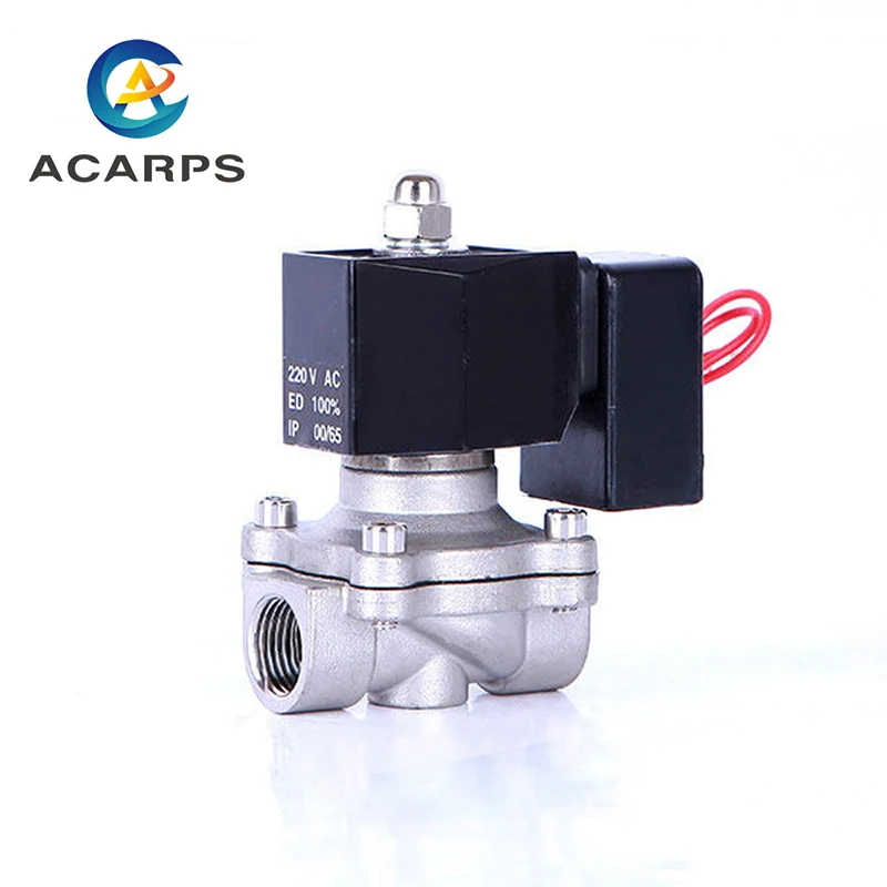 

3/8" 1/2" 1" 2"Energy Saving Normally Closed Solenoid Valve Stainless Steel Switch Valve Water Valve 24 Hours Energize Not Fever