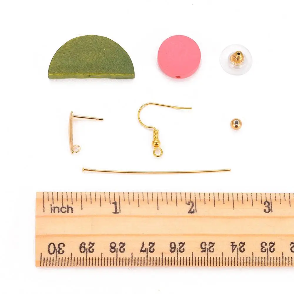 Набор для изготовления сережек-подвесок сделай сам с деревянными бусинами