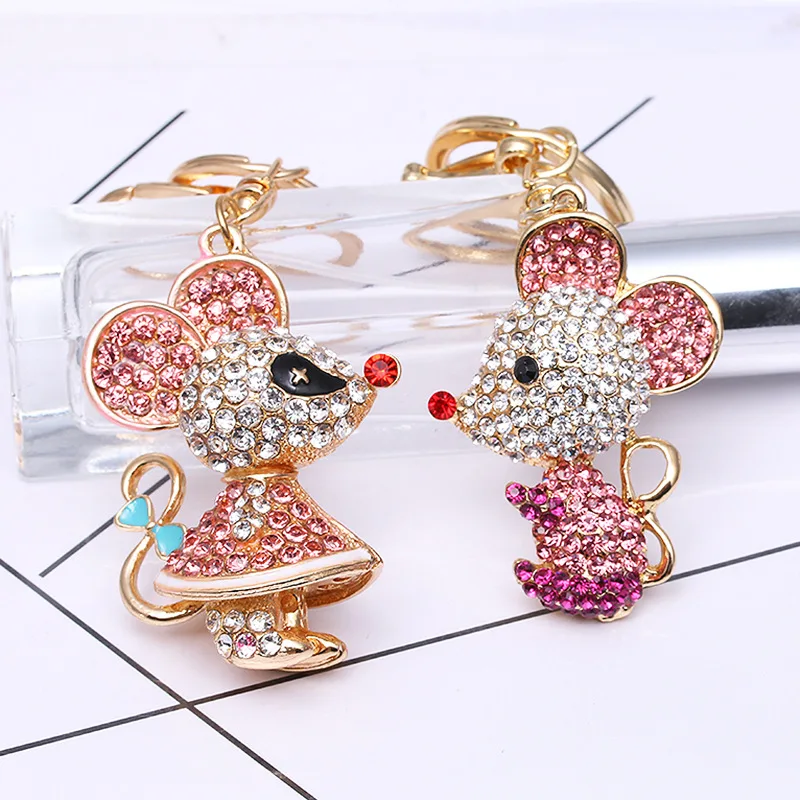 Улыбка мышь опалы Кристалл Эмаль Сумочка брелоки для автомобиля кошелек сумка