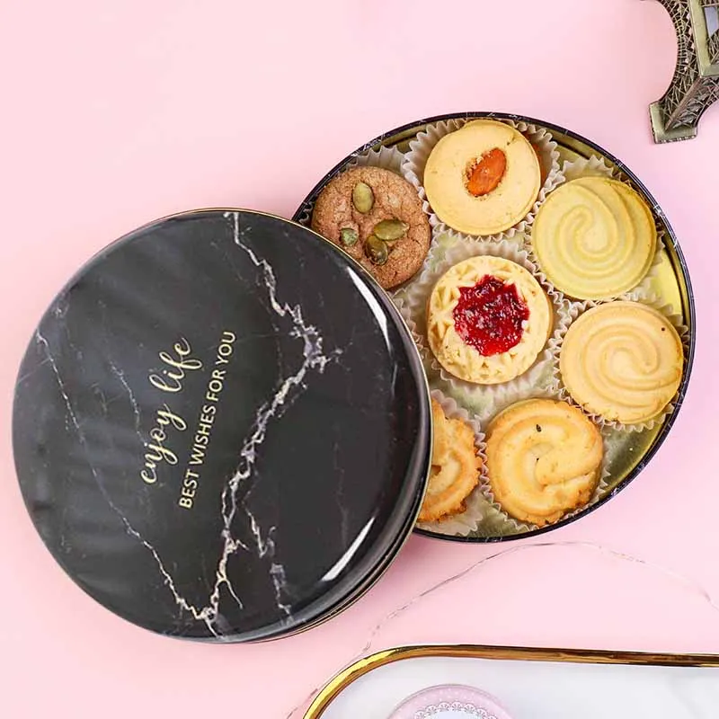 Большая жестяная коробка для печенья конфет домашняя десертов молока пустая