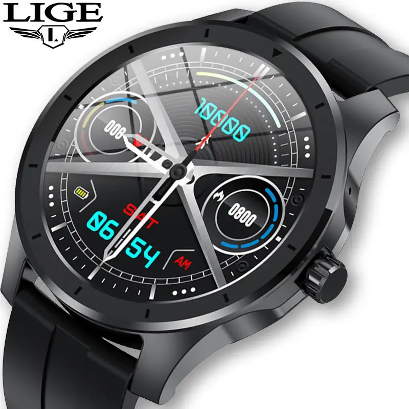 Best Price LIGE Bluetooth Call Smart Watch Men IP68 Waterproof Supports Music Player For Android ios Phone GPS Motion track smartwatch Mens